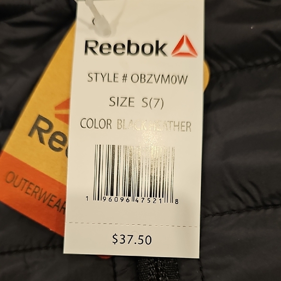 Reebok Charcoal and Black Quilted Jacket - Picture 5 of 10